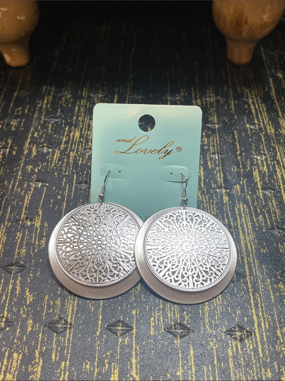 Silver Filigree Round Drop Earrings